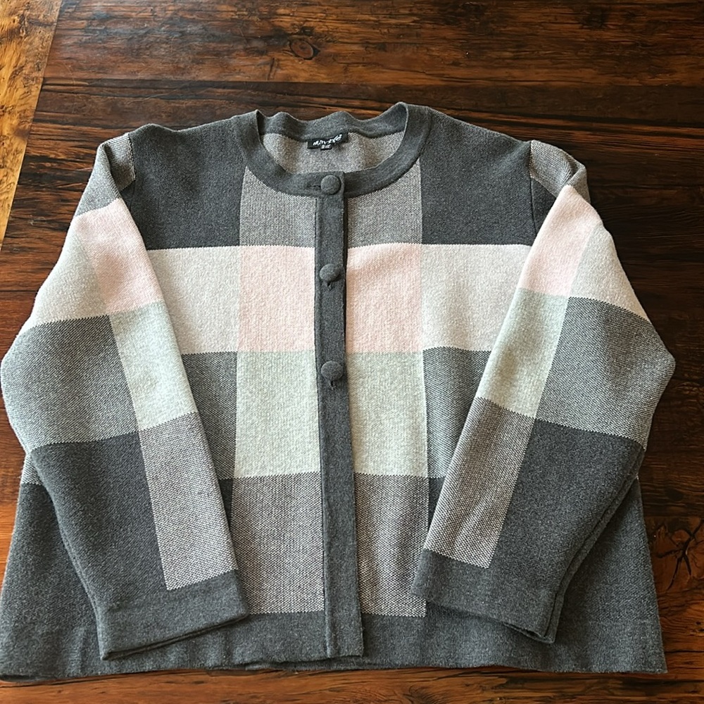 Cotton pink and grey cardigan XL-XXL